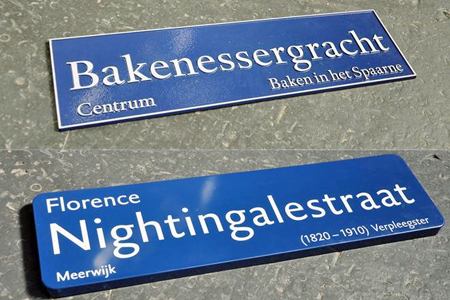 Street signs of the city of Haarlem typeset in DTL Haarlemmer