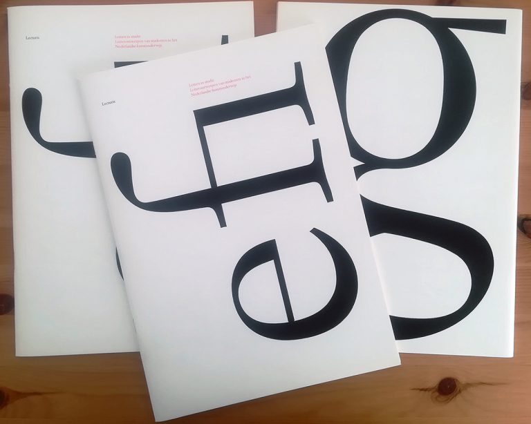 Letters designed by Frank E. Blokland as KABK student on the cover of Lecturis 1983